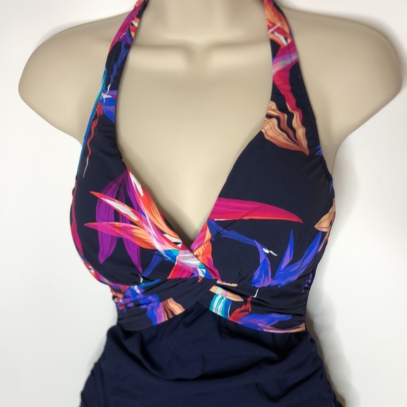 NWT Profile by Gottex Halter Swim Dress Size 6 Navy Blue - Picture 3 of 10